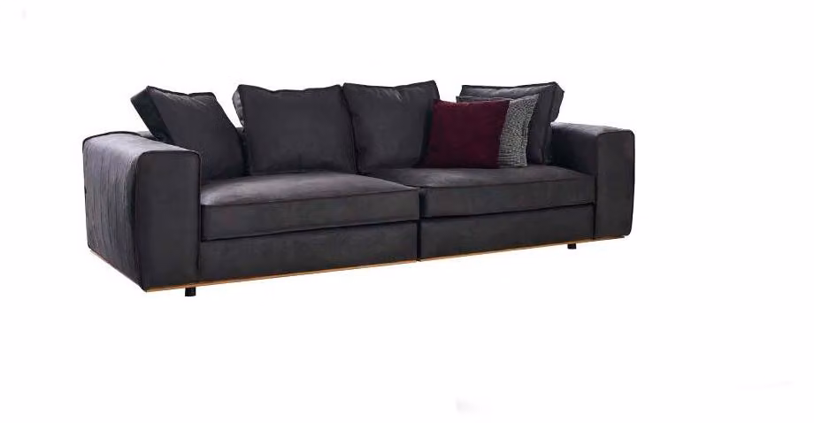Dreisitzer Couch Sofa 3 Sitzer Grau Stoff Stoffsofa Polstersofa Design