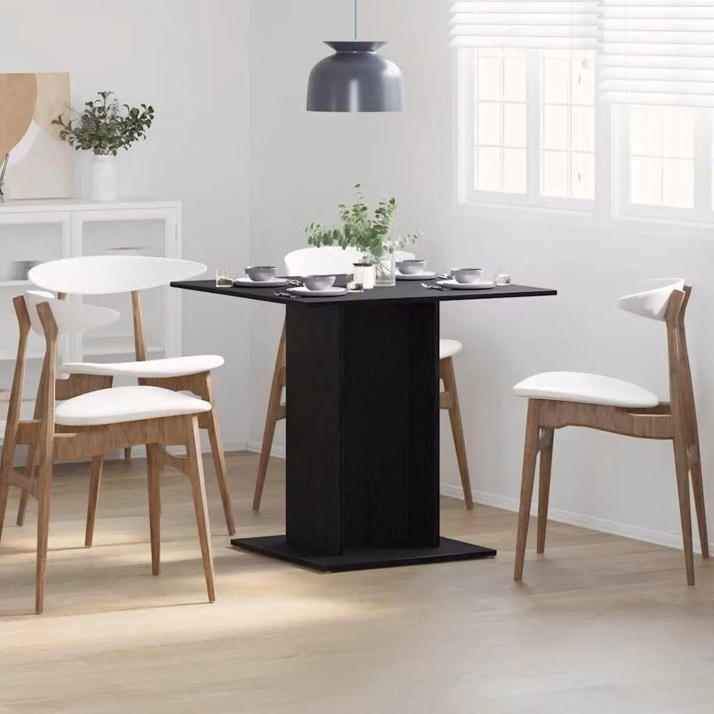Tavolo da pranzo in legno effetto noce nero, ideale per cucina o sala da pranzo
