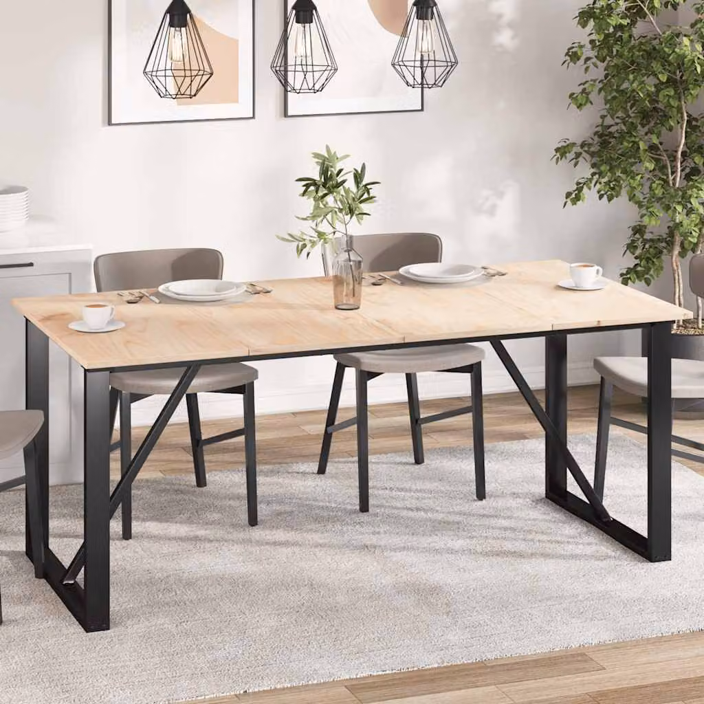 Set di 4 piani per tavolo rettangolari vidaXL in legno massello di pino color marrone e beige, L: 90 cm, P: 45 cm, H: 1,7 cm