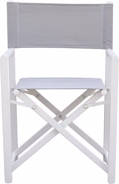 Sedia da regista Paros Greenwood in alluminio e textilene, Colore Bianco e Grigio chiaro