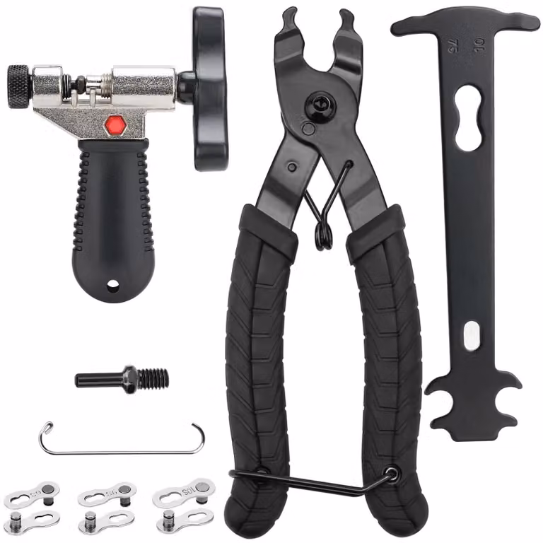 Kit di attrezzi per bicicletta con rivetti per catena e pinze