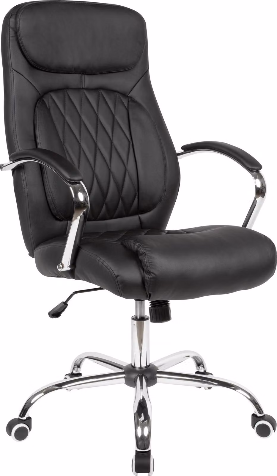 Sedia da scrivania in Pelle finta nera per ufficio girevole fino a 120 kg | Amstyle