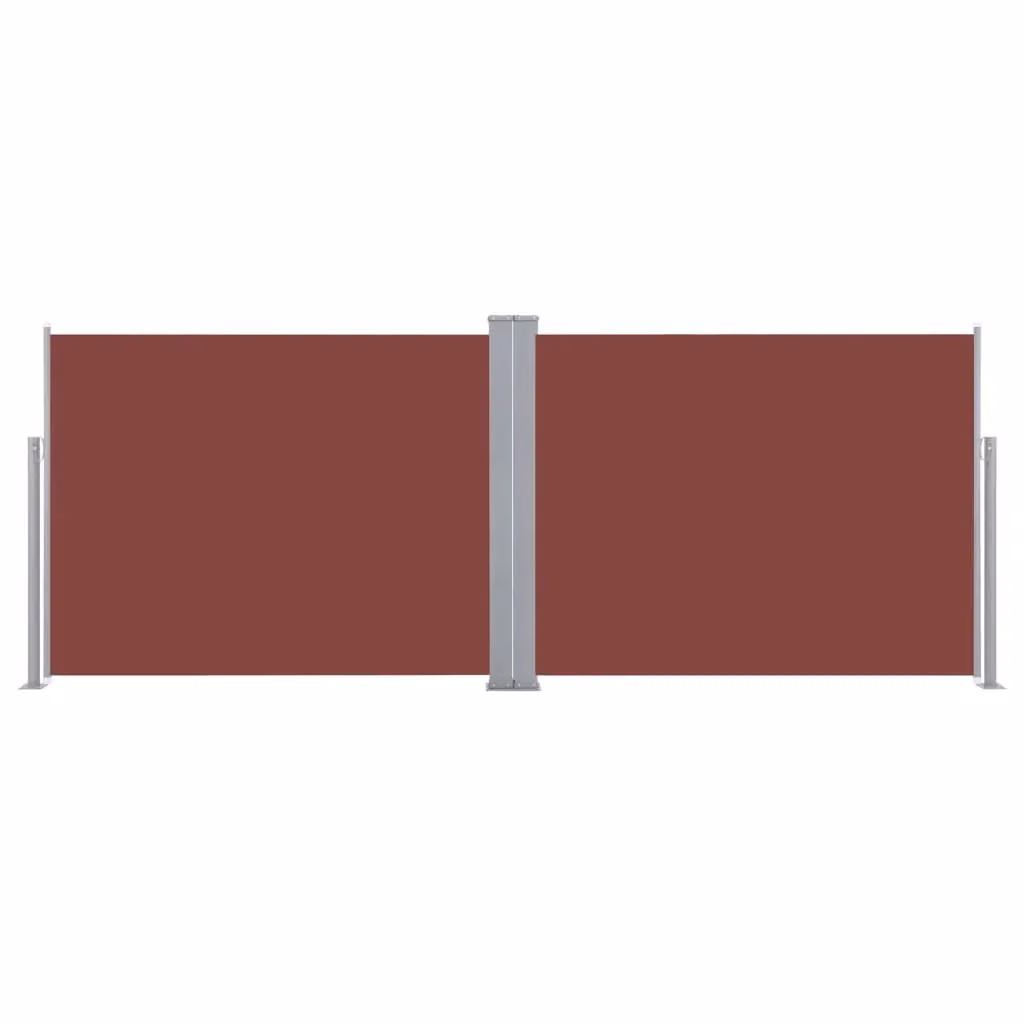 Tenda da sole laterale retrattile marrone in poliestere con struttura in acciaio e alluminio per patio e balcone L: 1000 cm, H: 140 cm – 2