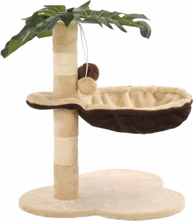 Albero per Gatti con Tiragraffi in Sisal 50cm Beige e Marrone