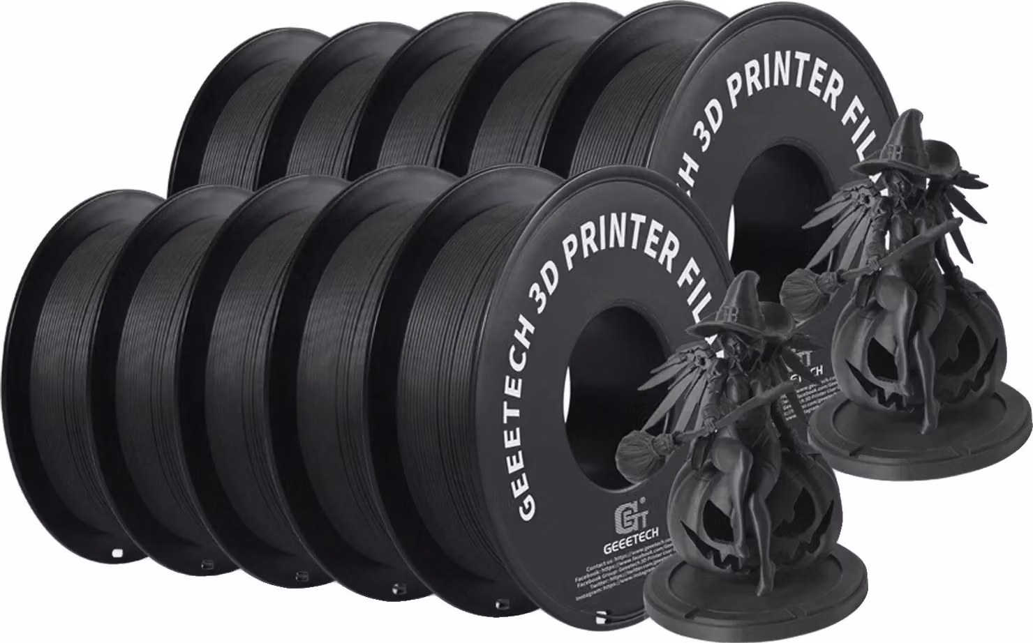 Filamento PLA, peso 10 kg, diametro 1,75 mm, nero opaco 10 kg