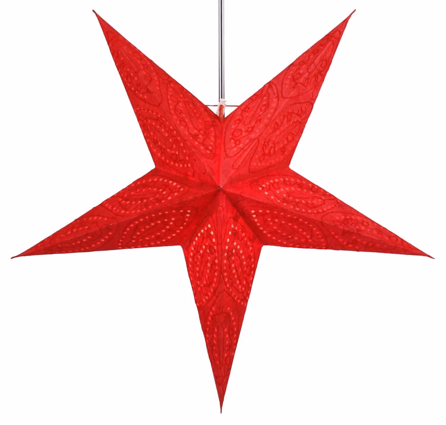 Stella di carta pieghevole, 60 cm, color rosso mercurio, decorazione natalizia