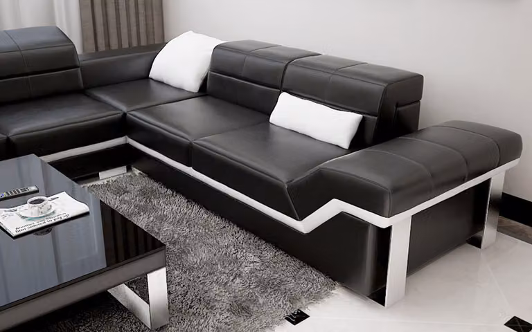 Ledersofa Sofa Couch Wohnlandschaft Ecksofa Garnitur Design Modern Sofa K5007B