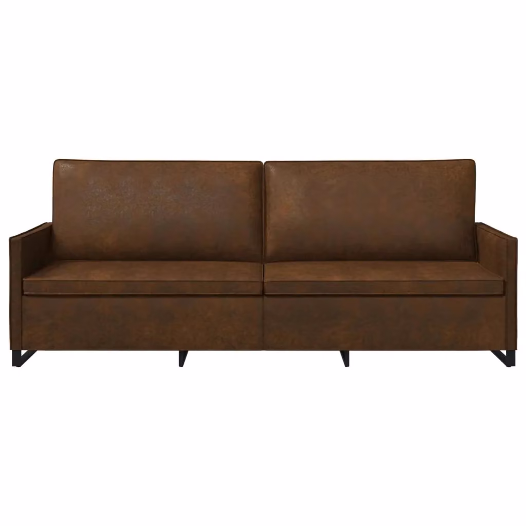 Divano a 3 posti vidaXL Marrone con struttura in metallo e poggiatesta regolabile L: 220 cm, P: 81 cm, H: 82 cm – 2