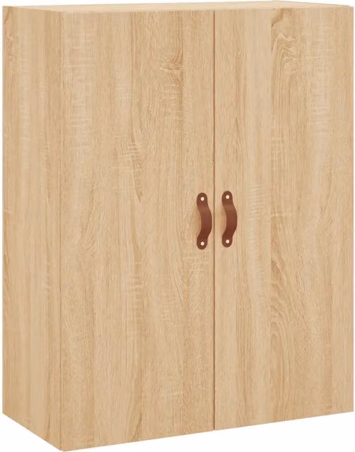 Mobiletto a muro multifunzione con ampio spazio contenitivo 69,5 x 34 x 90 cm realizzato in legno composito di rovere Sonoma 02_0048567