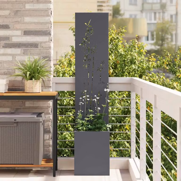 vidaXL Paravento per privacy in giardino in acciaio Antracite L/P/H: 32 x 32 x 150 cm