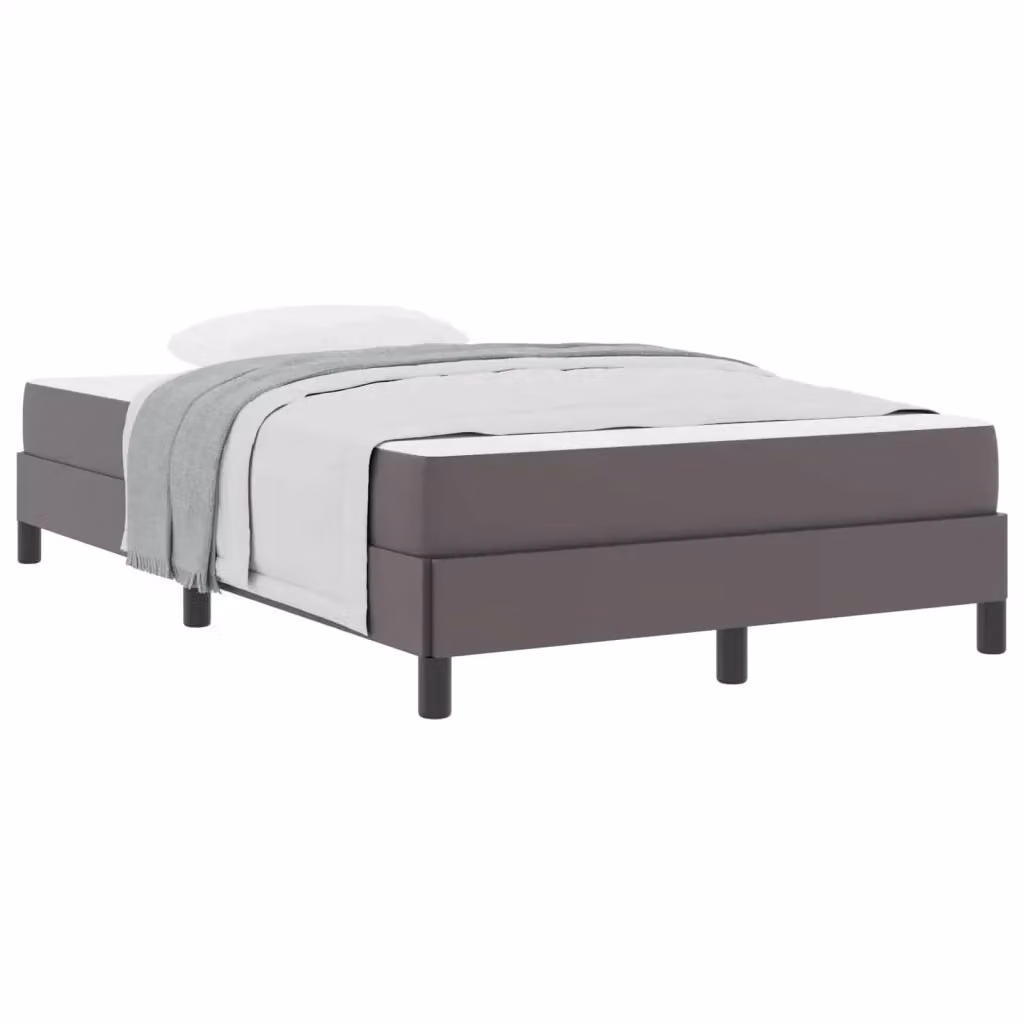 vidaXL Letto Moderno con Materasso Ibrido in Tessuto Grigio L 120 x P 200 cm – 2