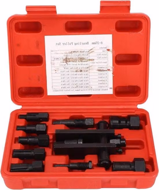 Set da 10 pezzi di estrattori a doppia ganascia per cuscinetti da moto | Estrattori per cuscinetti interni per la rimozione di cuscinetti e ingranaggi | Set di attrezzi per la rimozione dei cuscinetti da bicicletta