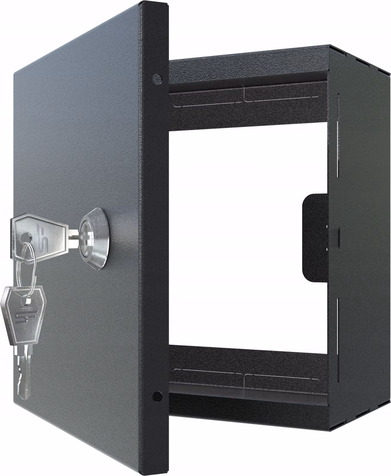 Armadietto elettrico in metallo 15x15x8 cm, nero, da incasso a muro, Stalflex