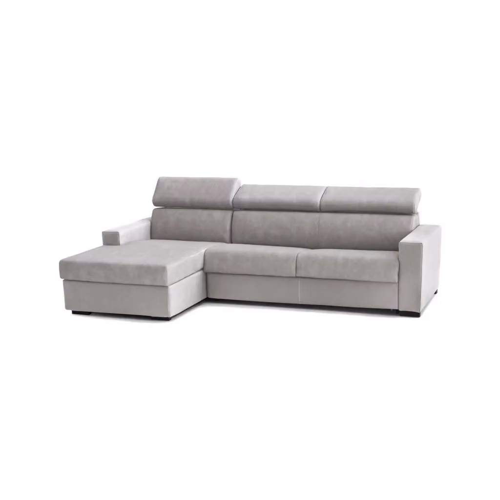 Divano ad angolo Aryaly TALAMO ITALIA con chaise longue contenitore a sinistra, rivestimento in tessuto grigio, L: 280 cm, H: 85 cm, P: 95 cm – 2