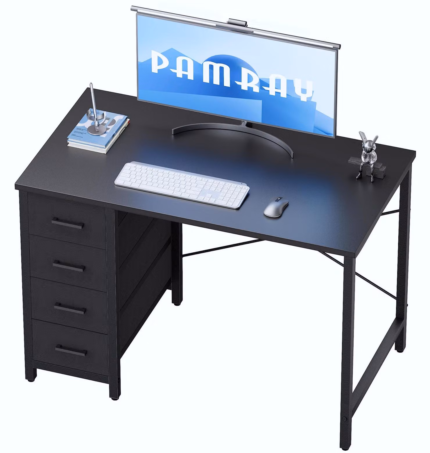 Scrivania per computer con 4 cassetti, 80 cm, compatta, ideale per la casa