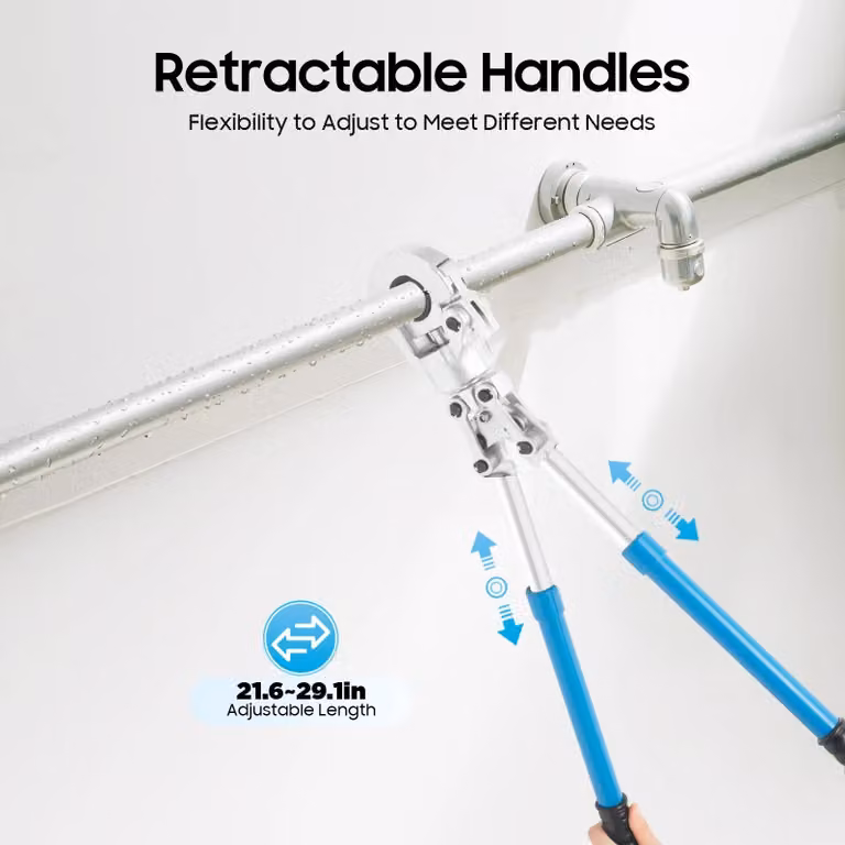 Set di utensili per crimpare tubi PEX 6T, con manico rotante