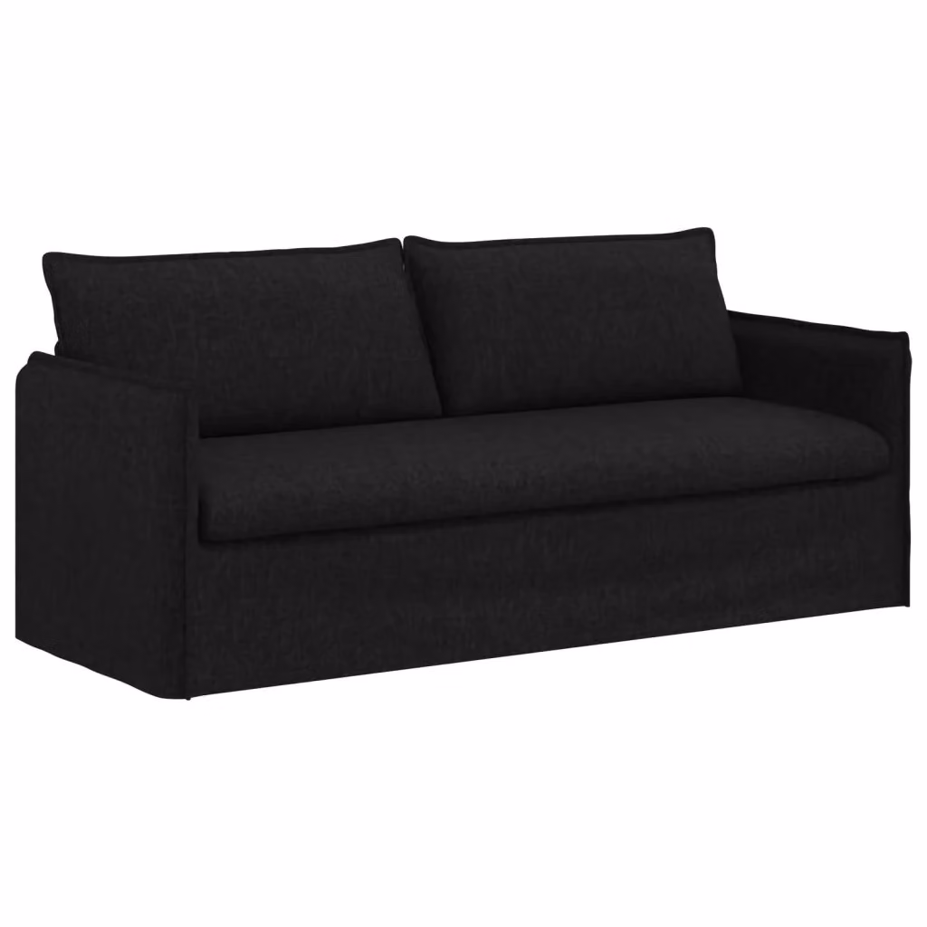 Divano moderno vidaXL in tessuto nero con struttura in metallo L: 196 cm, P: 82 cm, H: 85 cm – 2