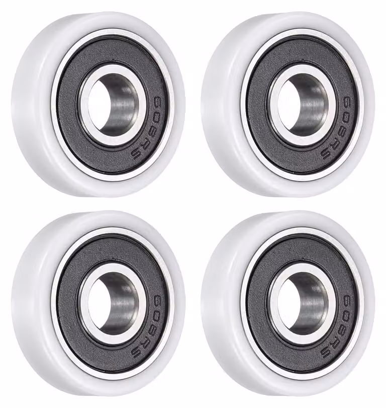4 Cuscinetti a rulli per supporti intermedi, dimensioni 8 x 26 x 7 mm, piastra per ruote di trasporto