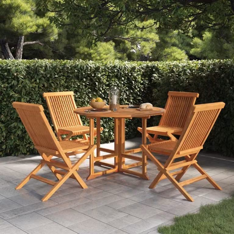 Maison Exclusive - Set da Pranzo Pieghevole per Esterni 5pz Legno Massello di Teak