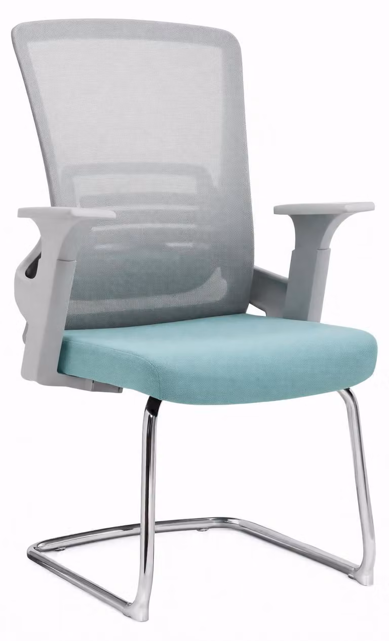 Sedia per ospiti ergonomica, con schienale in rete e struttura in metallo