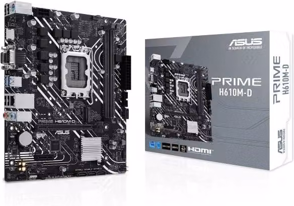 Scheda madre Asus Prime H610M-D Intel H610 LGA 1700 Micro ATX DDR5 Nero