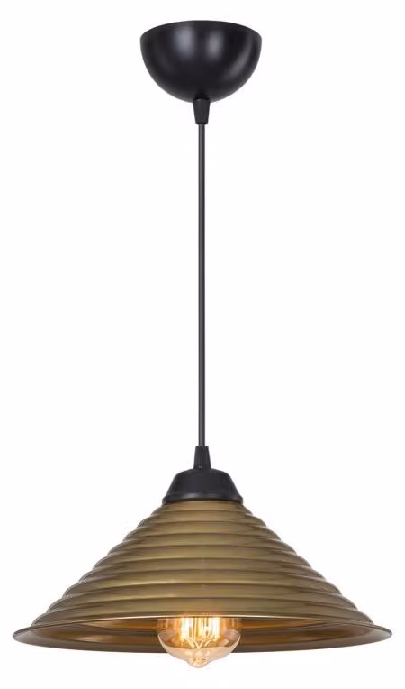 Lampada a sospensione con paralume in metallo bronzo Sava ASZ1619