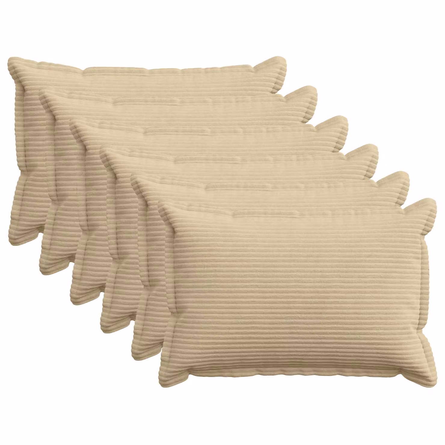 Set di 6 federe vidaXL HOUTEN in velluto a coste, Grigio Verde Chiaro, L 40 cm x P 60 cm