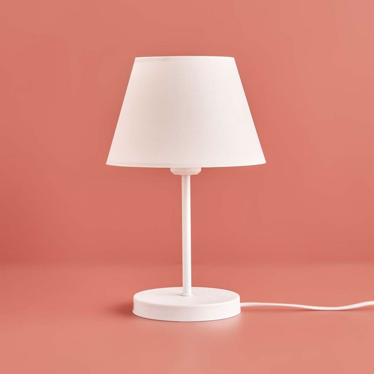 Opviq, AYD-3408, lampada da tavolo, 100 % tessuto, bianco, 22 x 22 x 37 cm