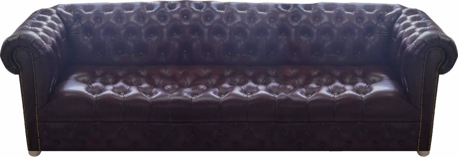 Wohnzimmer Viersitzer Sofa Couch Leder Luxus Braun Einrichtung Polstermöbel