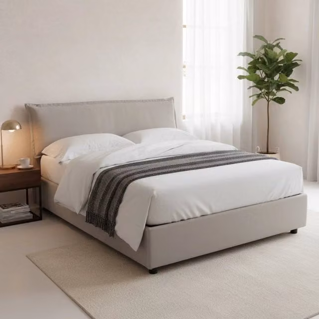 Letto Matrimoniale Aishia Talamo Italia con Materasso Incluso, Grigio, L/P: 160 x 200 cm – 1