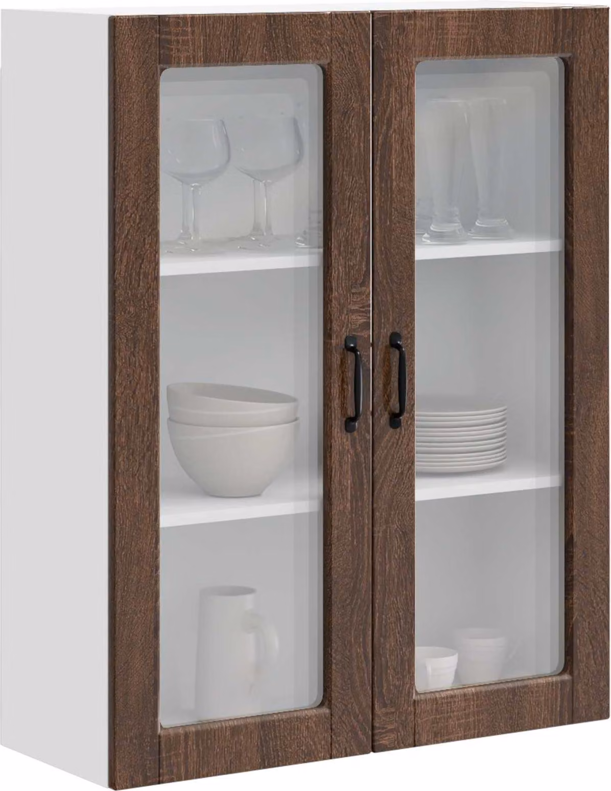 Mobile in vetro da parete PORTO Rovere Marrone 80 x 31 x 100 cm