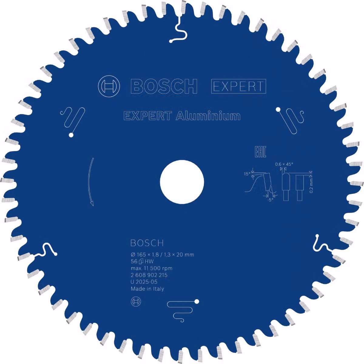 Lama circolare Bosch EXPERT per alluminio, 165x20 mm, Z56