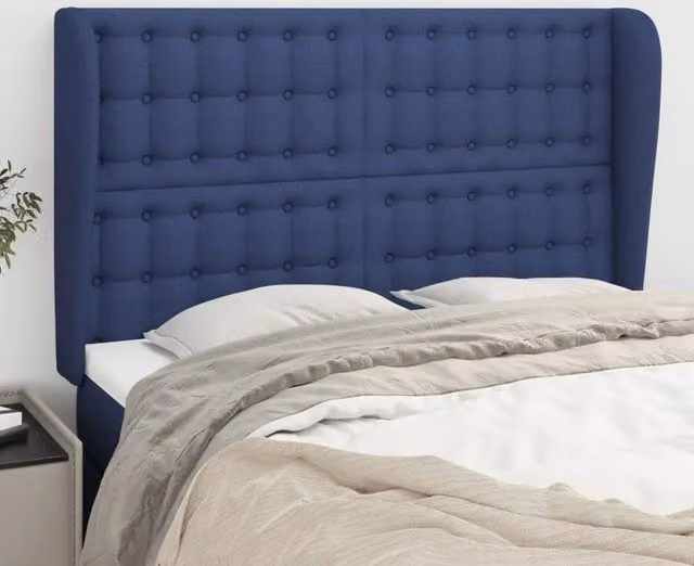 Testiera ad Orecchio vidaXL in Tessuto Blu L: 147 cm, P: 23 cm, H: 118/128 cm – 2