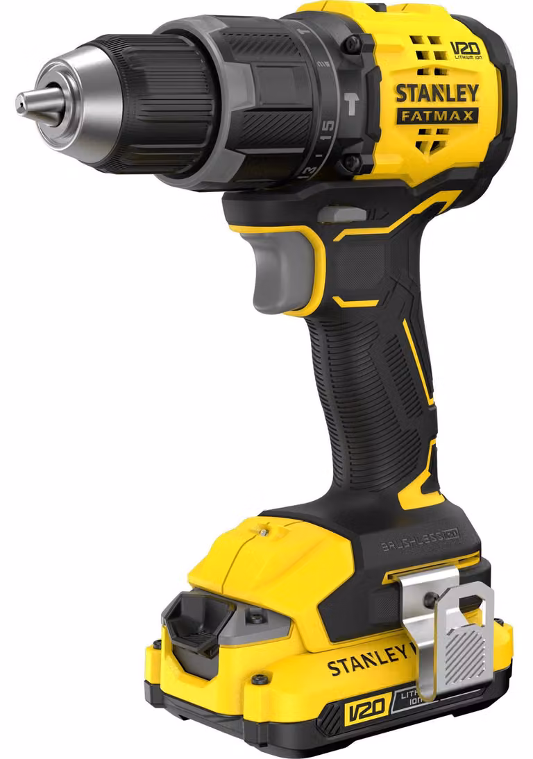 Stanley SFMCD716D2T-QW, Trapano con impugnatura a pistola, A innesto rapido, Senza spazzole, Nero, Giallo, 1900 giri/min, 32300 bpm