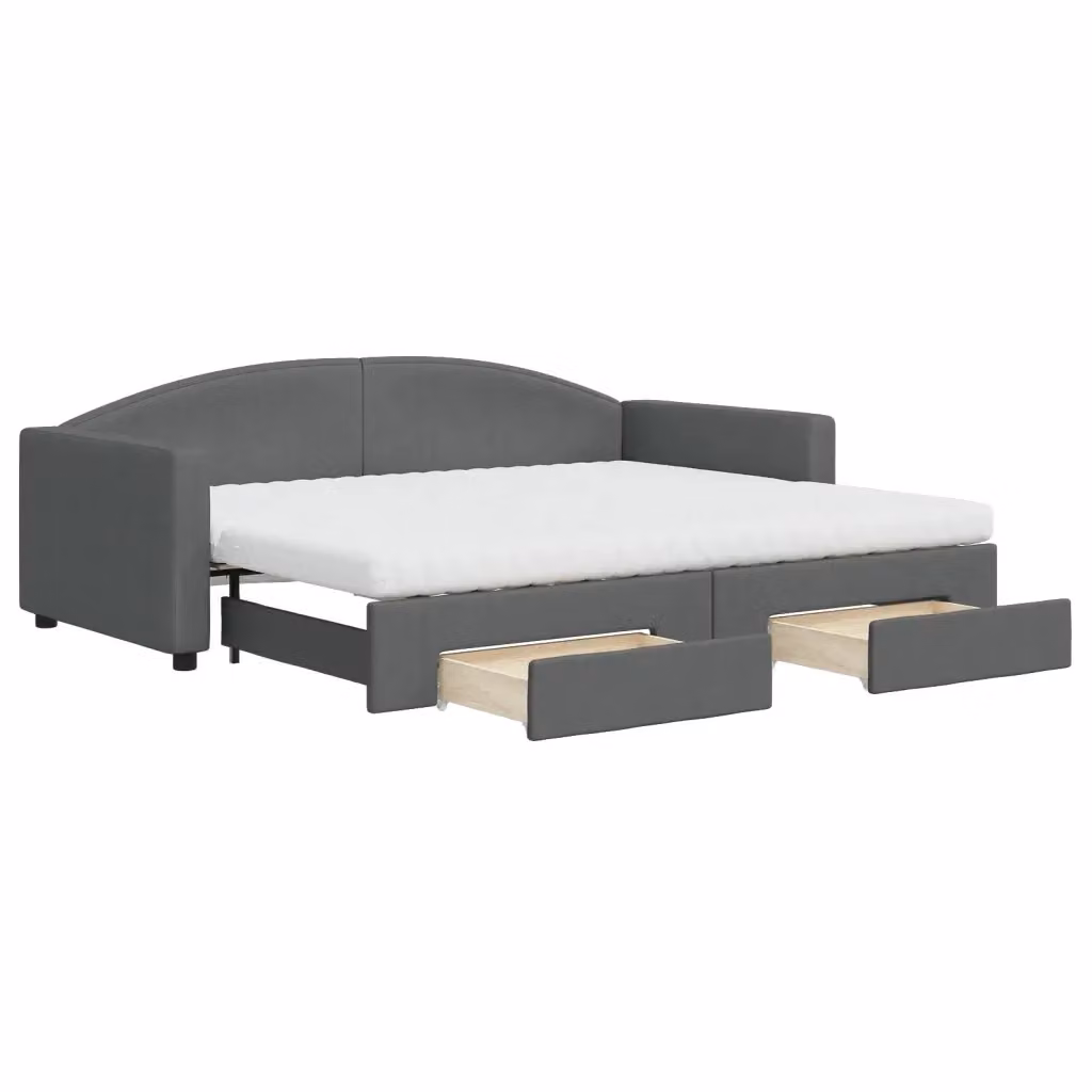 Divano Letto Estraibile con Cassetti vidaXL Grigio Moderno L/P/H: 223 x 90 x 75 cm – 2