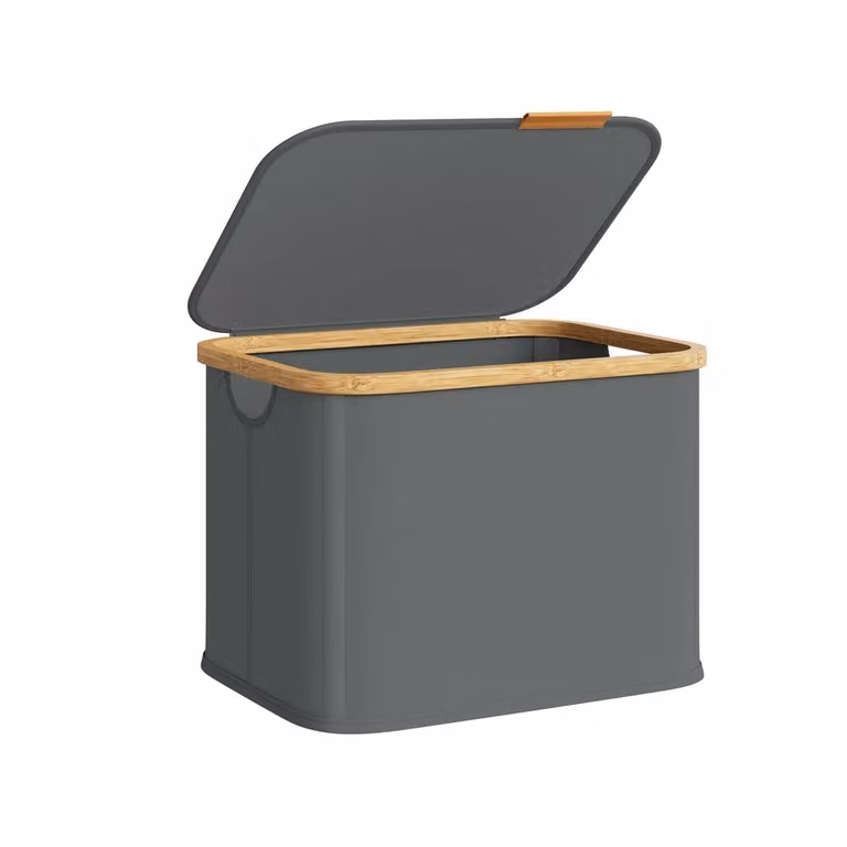 Cesto portabiancheria pieghevole in tessuto con coperchio, 40 L