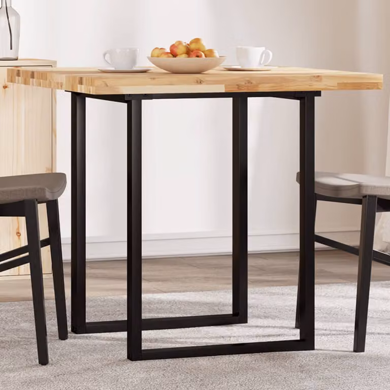 Piano Tavolo Quadrato vidaXL in Legno Massello di Acacia Marrone L: 80 cm, P: 80 cm, H: 4 cm