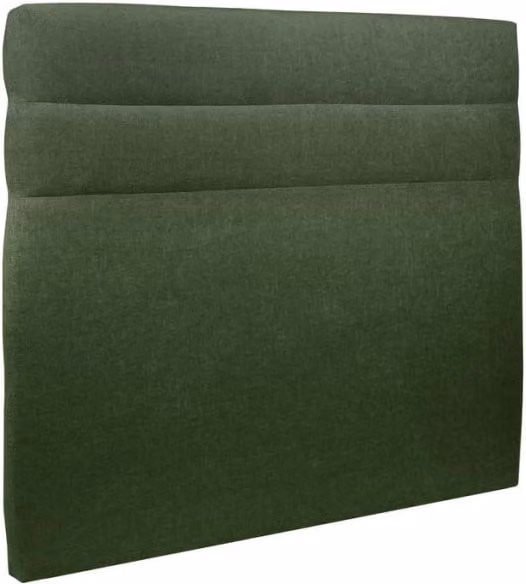 Testiera in tessuto natté verde kaki con linee L135 cm