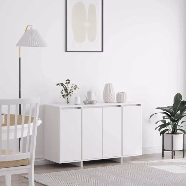Credenza moderna vidaXL in legno MDF bianco L/P/H: 120 x 41 x 75 cm