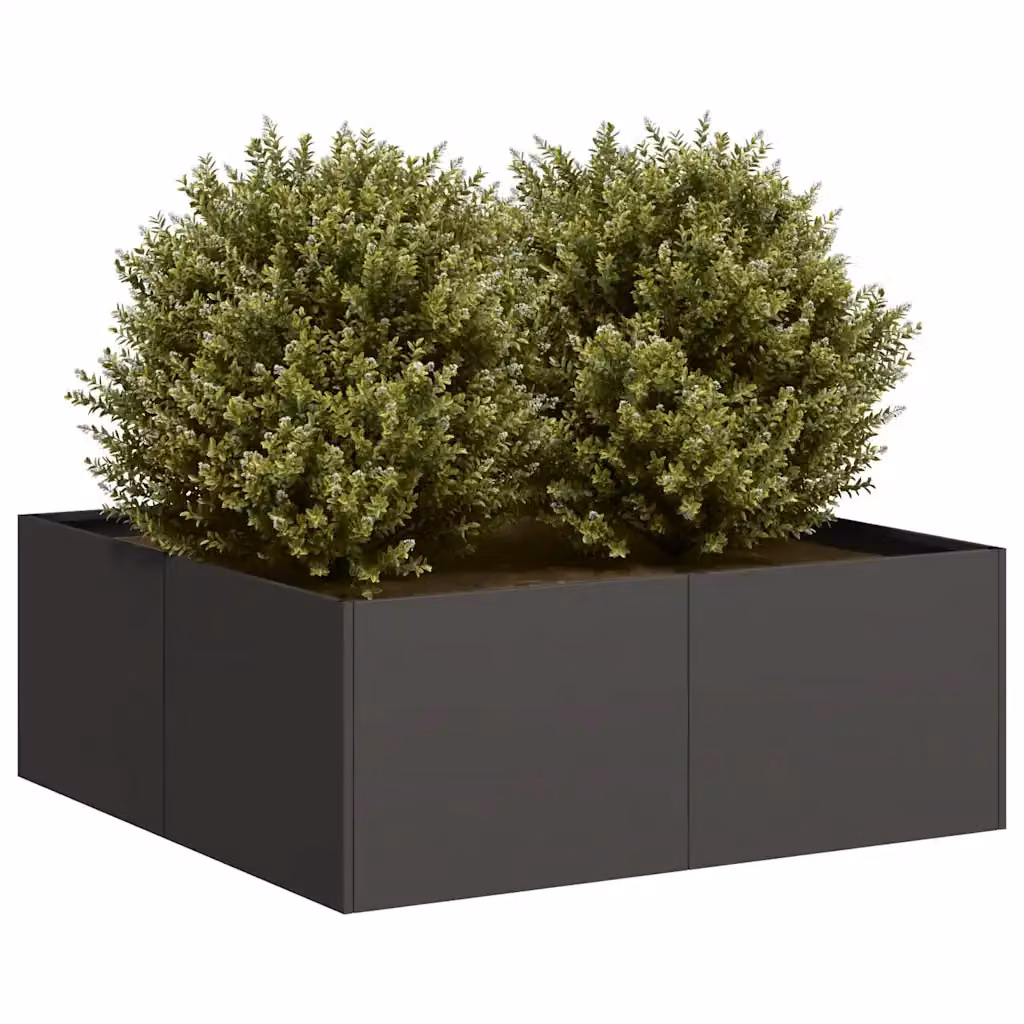 Fioriera vidaXL in acciaio nera L: 80 cm, P: 80 cm, H: 30 cm