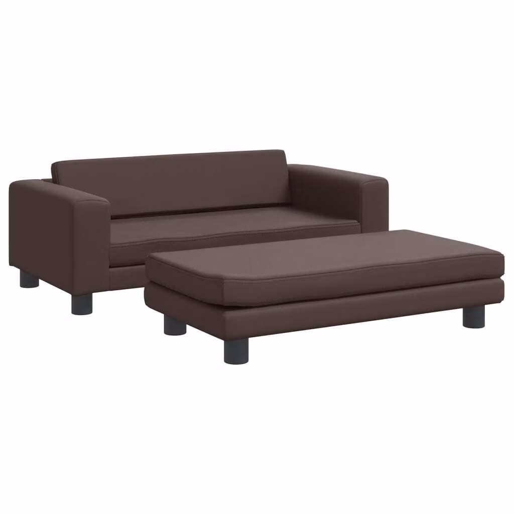 Lettino per Cani con Estensione Marrone 100x50x30 cm Pelle finta