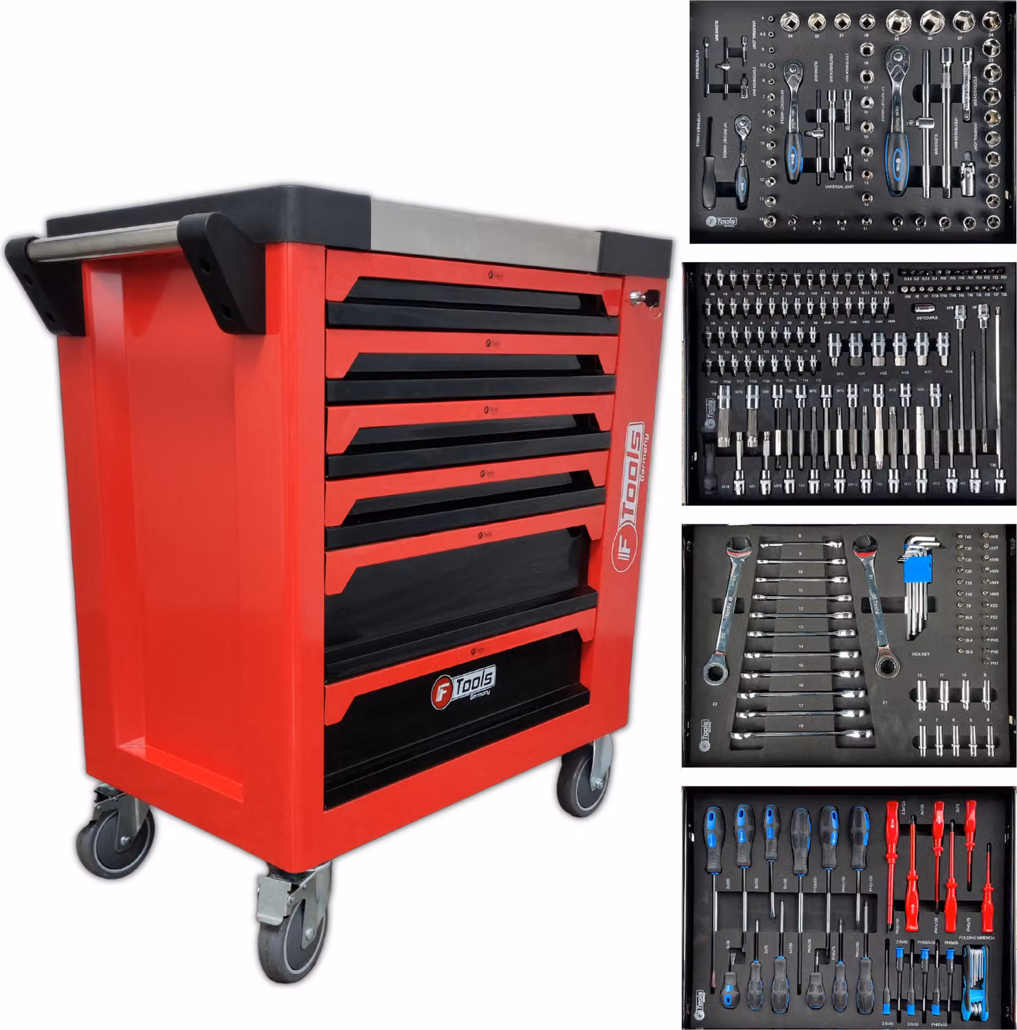 Carrello per officina F-Tools Carrello portautensili con 6 cassetti