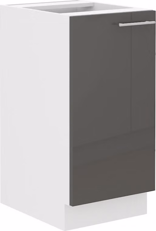 Armadietto inferiore ad anta singola LAJLA - larghezza 40 cm, grigio / bianco