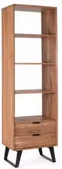 Libreria ISAR Bizzotto in legno marrone con pannello posteriore L: 60 cm, H: 195 cm