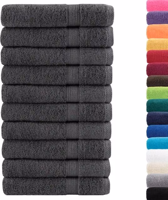 Set di 10 asciugamani da sauna vidaXL in cotone spugna color antracite, L 80 cm x P 200 cm, 600 g/m² – 1
