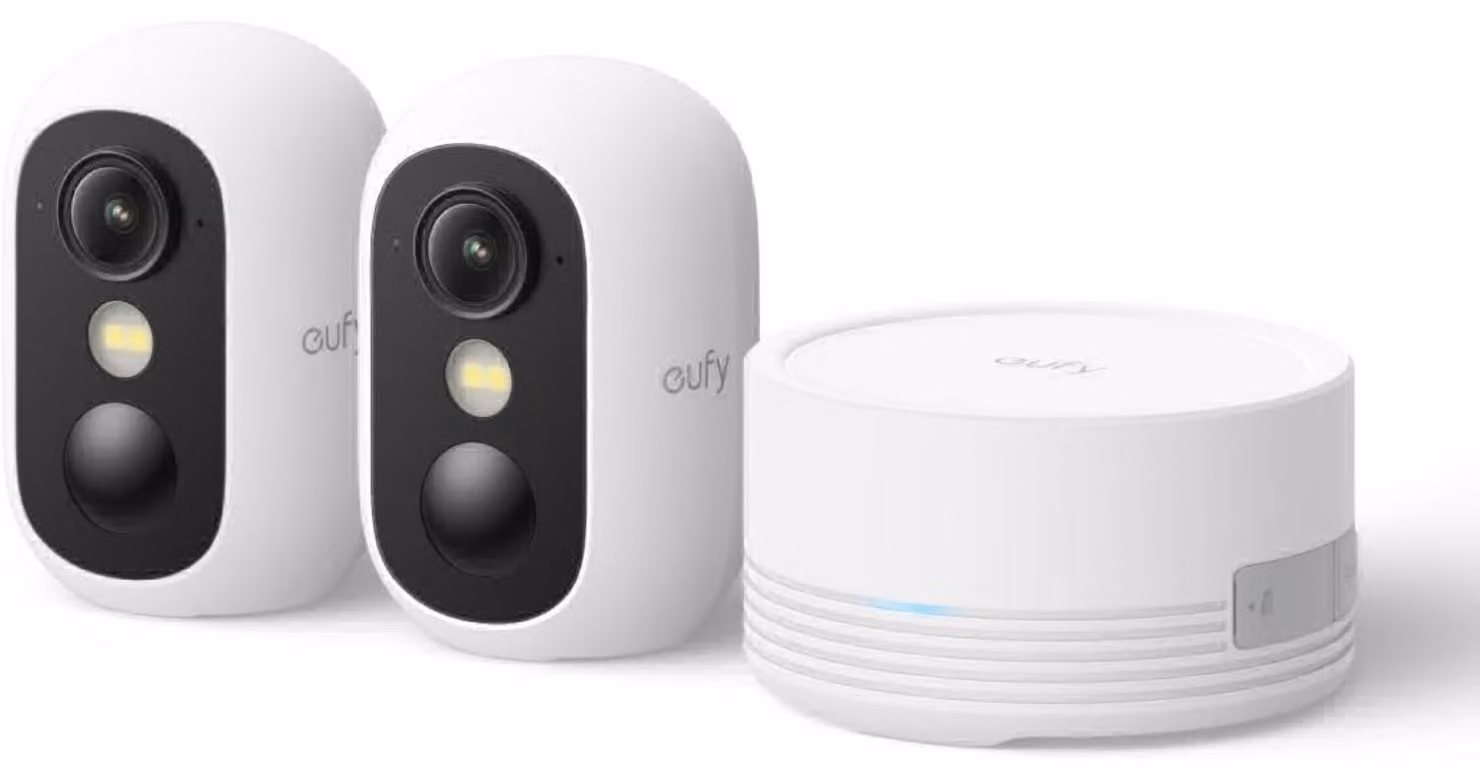 Eufy eufyCam C35 - Kit di 2 telecamere - telecamera di sorveglianza di rete - per esterni, interni - resistente alle intemperie - a colori (giorno e notte) - 1920 x 1080 - 1080p - audio - wireless - Wi-Fi - DC 5 V