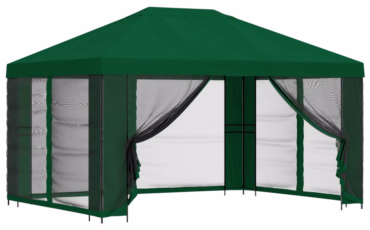 Gazebo da giardino con pareti laterali 4 × 3 m Verde