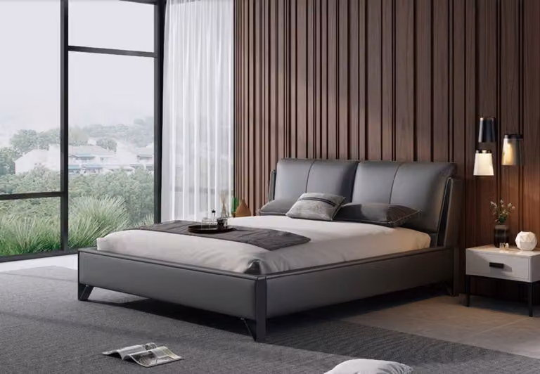 Bett Polster Design Luxus Doppel Hotel Betten Schlaf Zimmer Leder 180x200cm