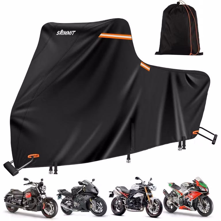 Copertura per moto, modello Outdoor, 420D, resistente al freddo, edizione Premium Deluxe, taglia 3XL, dimensioni 276x111x142 cm, colore nero