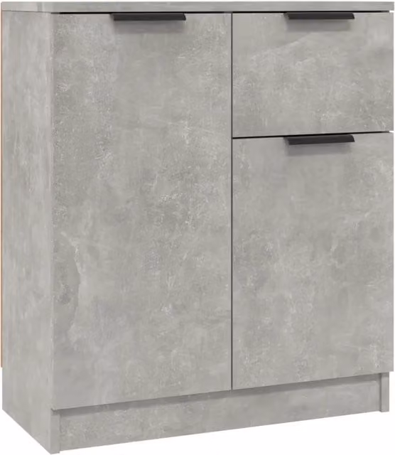 Set di 2 Credenze Minimaliste in Legno Multistrato Grigio Opaco, L/P/H: 60 x 30 x 70 cm